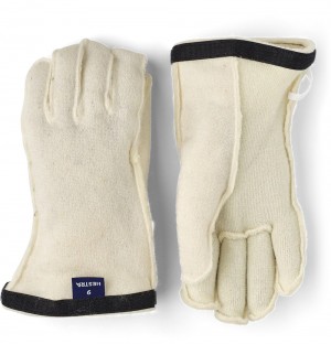 Fodere & Interni Hestra Heli Ski Lana Vergine Liner 5-finger Donna Bianche | WUEM49876