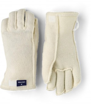 Fodere & Interni Hestra Lana Vergine Pile/Terry Liner 5-finger Uomo Bianche | WHSJ82654