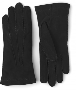 Guanti Scamosciati Hestra Hairsheep Scamosciate Handsewn Cashmere Uomo Nere | EBVI10762