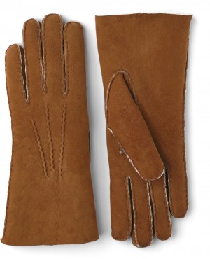Guanti Scamosciati Hestra Lambskin Scamosciate Handsewn Donna Cork | IONL72491