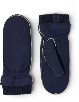 Guanti Scamosciati Hestra Nora Chamois Mitt Donna Blu Marino | TRYB83251