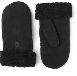Guanti Scamosciati Hestra Sheepskin Mitt Donna Nere | PXTI16579