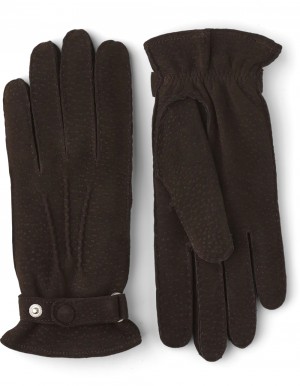 Guanti Scamosciati Hestra Winston Carpincho Uomo Espresso | VKRF79814