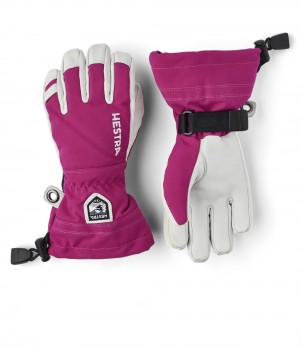 Guanti con dita Hestra Army Pelle Heli Ski Jr. Bambino Fucsia | NKPU40238