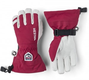 Guanti con dita Hestra Army Pelle Heli Ski Jr. Bambino Rosse | BNFU61238