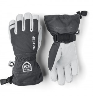 Guanti con dita Hestra Army Pelle Heli Ski Jr. Bambino Grigie | WBMI71985