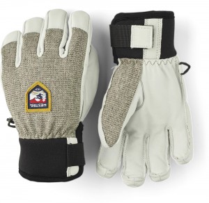 Guanti con dita Hestra Army Pelle Patrol Jr. Bambino Grigie Chiaro | MIEB96852