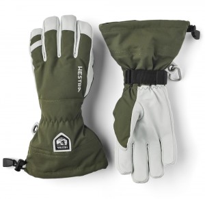 Guanti da sci Hestra Army Pelle Heli Ski Uomo Verde Oliva | YCRE35476