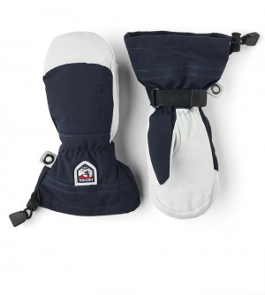 Guanti da sci Hestra Army Pelle Heli Ski Jr. Mitt Bambino Blu Marino | GQTV60398