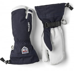 Guanti da sci Hestra Army Pelle Heli Ski 3-finger Uomo Blu Marino | IRTJ85249