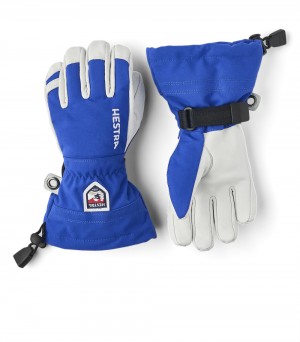 Guanti da sci Hestra Army Pelle Heli Ski Jr. Bambino Blu | GHBT32176