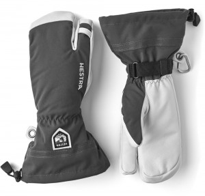 Guanti da sci Hestra Army Pelle Heli Ski 3-finger Uomo Grigie | NGLV30192