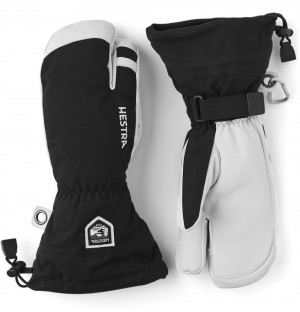 Guanti da sci Hestra Army Pelle Heli Ski 3-finger Uomo Nere | KNZC60145
