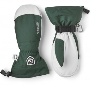 Guanti da sci Hestra Army Pelle Heli Ski Mitt Uomo Verdi | EZPG06219