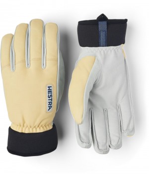 Guanti da sci Hestra Army Pelle Lana Vergine Terry Donna Gialle | JXUY35780