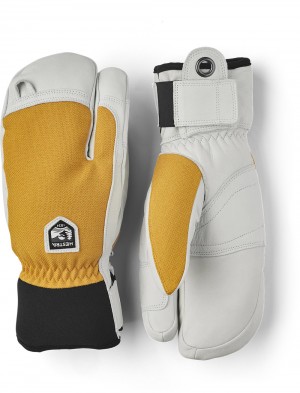 Guanti da sci Hestra Army Pelle Patrol 3-finger Uomo Senape | TAWC80546
