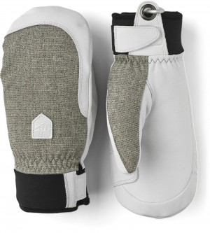 Guanti da sci Hestra Army Pelle Patrol Female Mitt Donna Grigie Chiaro | QSDX23570