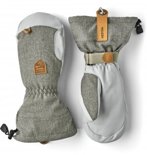 Guanti da sci Hestra Army Pelle Patrol Gauntlet Mitt Uomo Grigie Chiaro | HFCG18637
