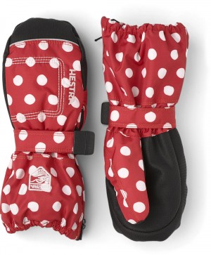 Guanti da sci Hestra Baby Zip Long Mitt Bambino Rosse | IQGD46159