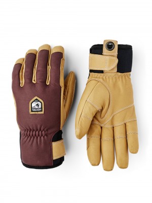 Guanti da sci Hestra Ergo Grip Incline Uomo Bordeaux/Brown | UTXG87430