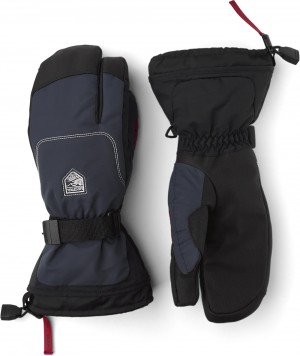 Guanti da sci Hestra Gauntlet Sr. 3-finger Donna Blu Marino Scuro | MRSH08194