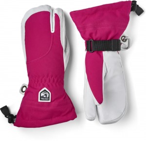 Guanti da sci Hestra Heli Ski Female 3-finger Donna Fuchsia/White | OLRP93821