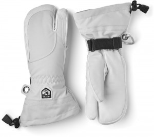 Guanti da sci Hestra Heli Ski Female 3-finger Donna Pale Grey/White | VWYF21067
