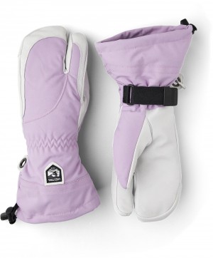 Guanti da sci Hestra Heli Ski Female 3-finger Donna Syringa/White | PYDF48031