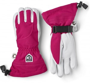 Guanti da sci Hestra Heli Ski Female Donna Fuchsia/White | PRVB63278