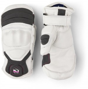 Guanti da sci Hestra Impact Racing Jr. Mitt Bambino White/Cerise | PQLF97164