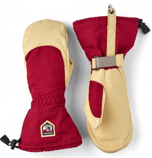 Guanti da sci Hestra Narvik Ecocuir Mitt Donna Rosse | GFKJ25697