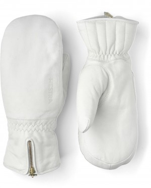 Guanti da sci Hestra Pelle Swisswool Classiche Mitt Donna Bianche | PXUL31420