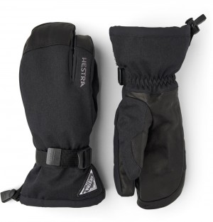 Guanti da sci Hestra Powder Gauntlet 3-finger Donna Nere | XQTD20941