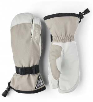 Guanti da sci Hestra Powder Gauntlet 3-finger Donna Beige | OALY46021