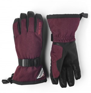 Guanti da sci Hestra Powder Gauntlet Donna Bordeaux | JHXU47890