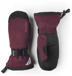 Guanti da sci Hestra Powder Gauntlet Mitt Donna Bordeaux | OTYX43170