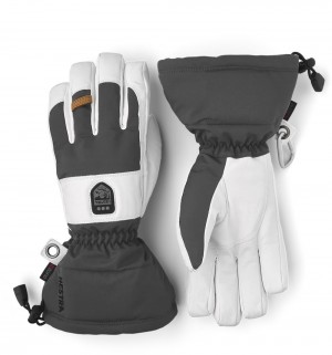 Guanti da sci Hestra Power Heater Gauntlet Donna Grey/White | KROY50421