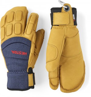 Guanti da sci Hestra Vertical Cut CZone 3-finger Donna Navy/Tan | GIXR92561
