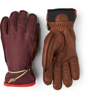 Guanti da sci Hestra Wakayama Donna Bordeaux/Brown | IQNW61754