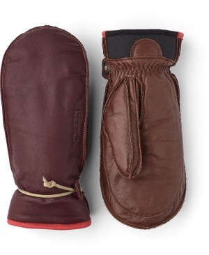 Guanti da sci Hestra Wakayama Mitt Donna Bordeaux/Brown | JXNU42765