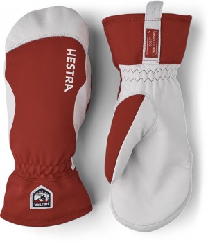Guanti da sci di fondo Hestra Windstopper Pelle Mitt Donna Rosse | ONFH39824