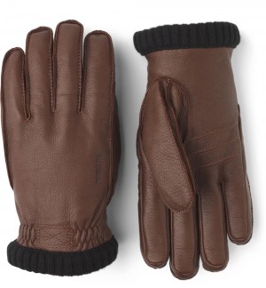 Guanti di pelle Hestra Deerskin Primaloft Rib Uomo Cioccolato | BXEY65291