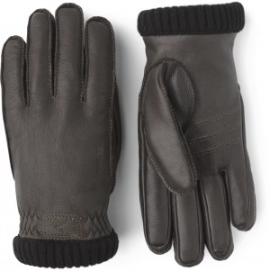 Guanti di pelle Hestra Deerskin Primaloft Rib Uomo Marroni Scuro | PQYV48015