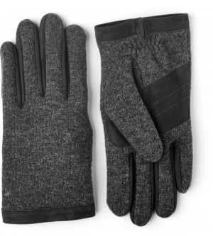 Guanti di pelle Hestra Ethan Uomo Charcoal | KQWE98547