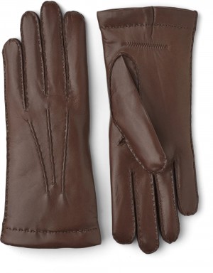Guanti di pelle Hestra Hairsheep 1¾ BT Handsewn Cashmere Uomo Chestnut | VPKN16748