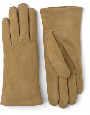 Guanti di pelle Hestra Hairsheep Scamosciate Piqué Cashmere 2 BT Donna Camel | HLQO34269