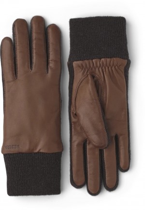Guanti di pelle Hestra Jeanne Donna Chestnut | OEHQ62473