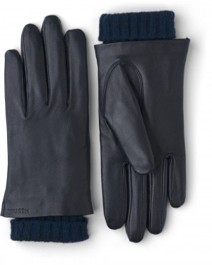 Guanti di pelle Hestra Megan Donna Blu Marino | ERNV54210