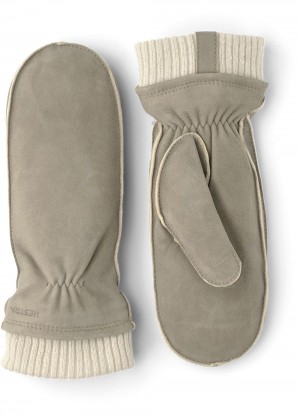 Guanti di pelle Hestra Nora Chamois Mitt Donna Grigie | MSHD14679