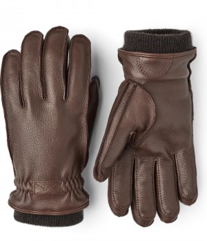 Guanti di pelle Hestra Olav Uomo Cioccolato | DBUM48965